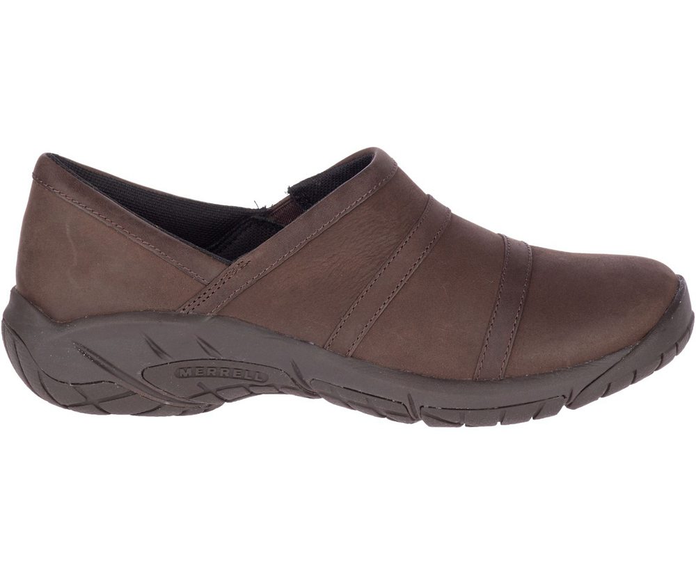 Merrell Slip Ons Damskie Brązowe - Encore Moc 4 Skórzane - 604783-WLJ